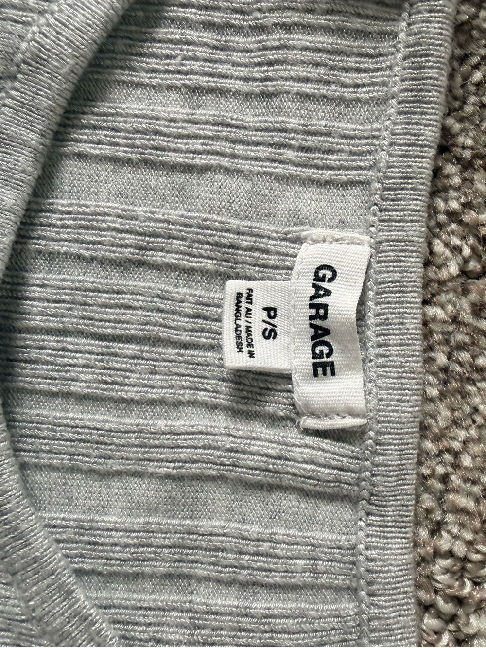 Light Gray Ribbed Button-Front Cardigan - Picture 4 of 4